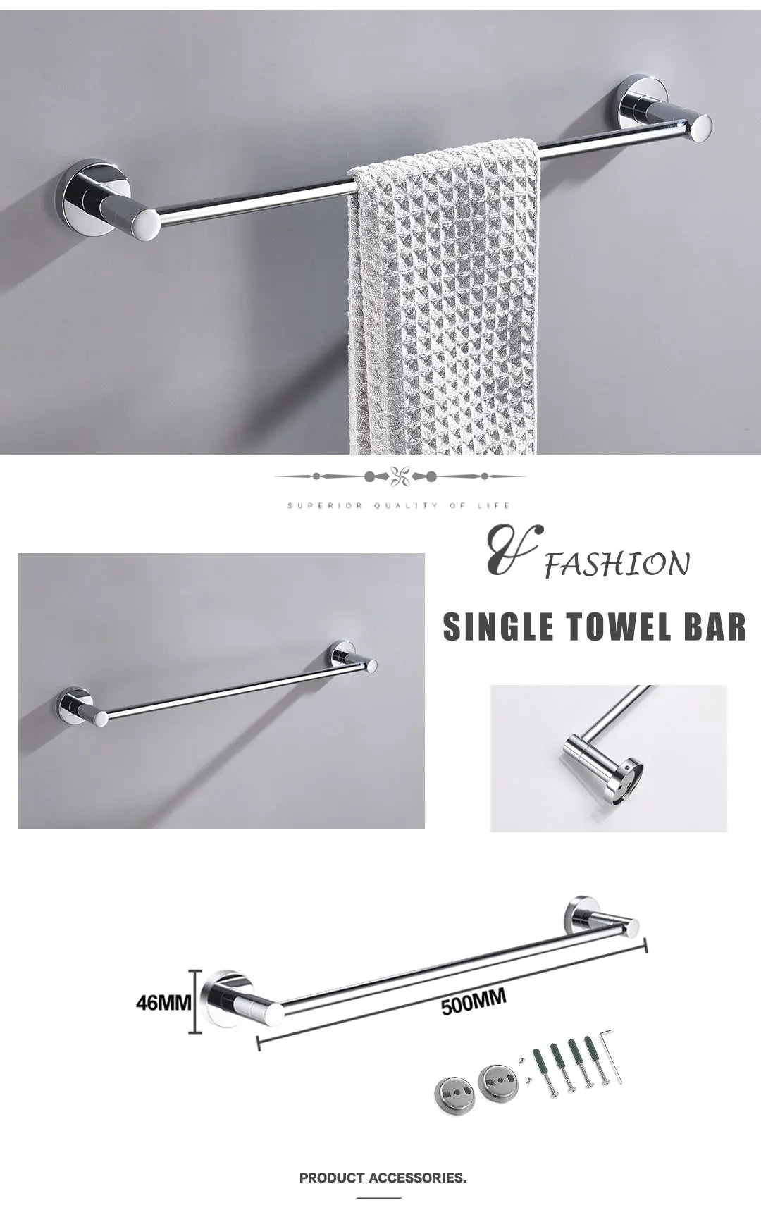 Bathroom Hardware 304 Stainless Steel Chrome Plated Towel Rack Toilet Paper Rack Soap Dish Rack Towel Bar Bathroom Accessories S